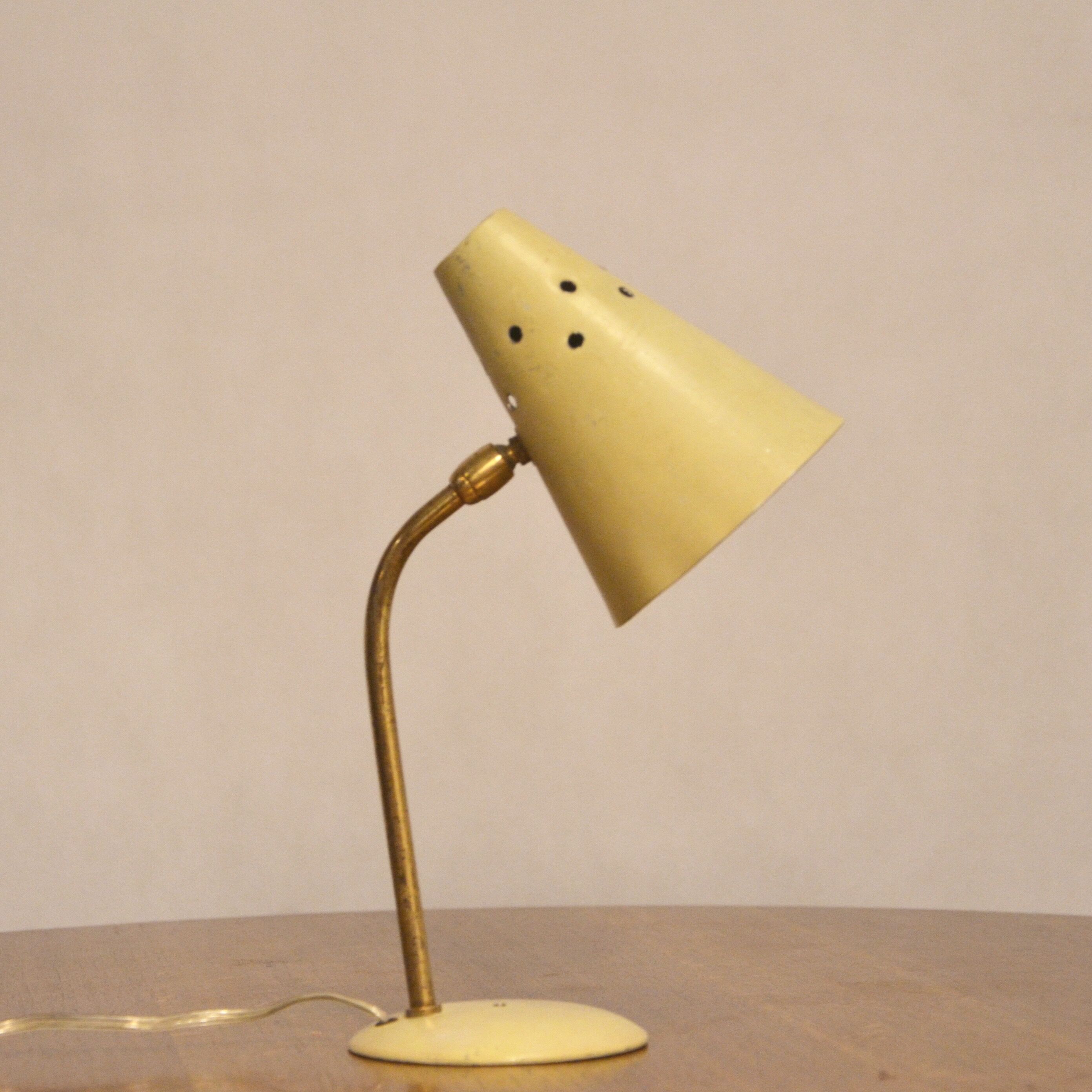 Perforated metal desk lamp 1950