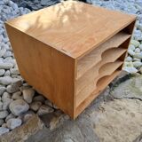 Boite en bois pour rangement casier pour vinyles 33 t vintage