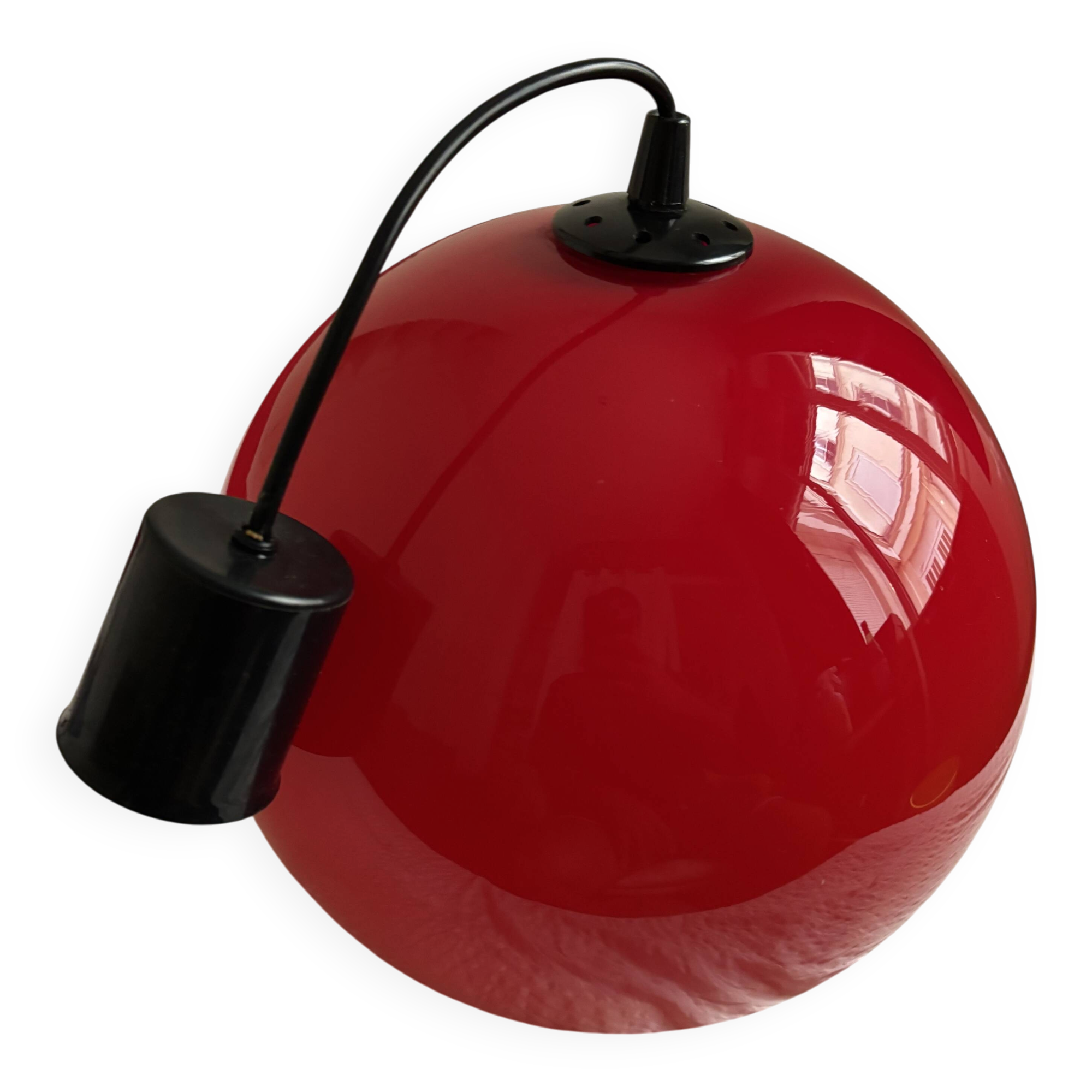 Red opaline glass pendant (circa 60/70)