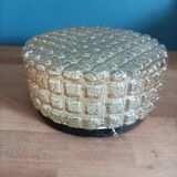 Ceiling lamp smoked molded glass metal base