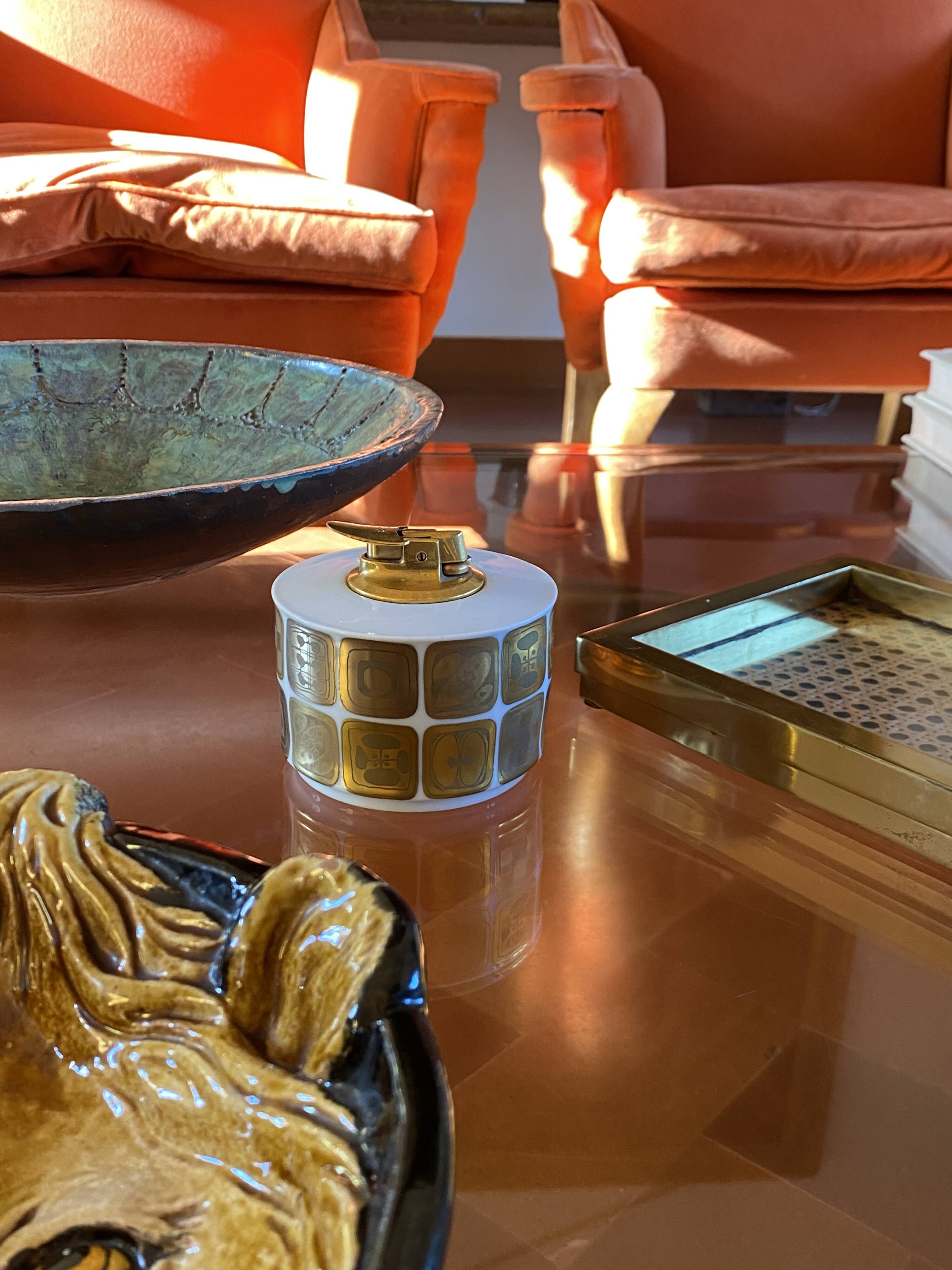 Mid-century porcelain table lighter, Bjorn Wiinblad for Rosenthal, 1970s