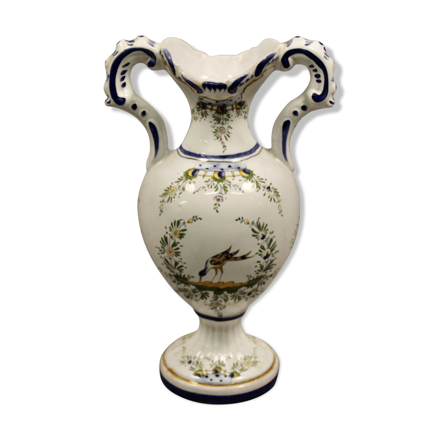 Vase form balustre faiencerie of art of Angoulême le Renoleau