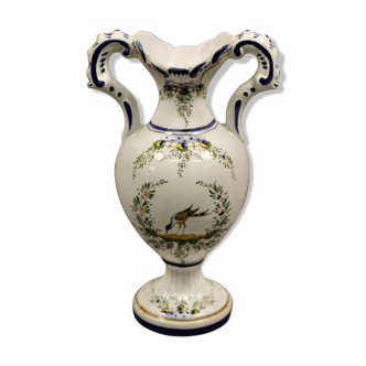 Vase form balustre faiencerie of art of Angoulême le Renoleau