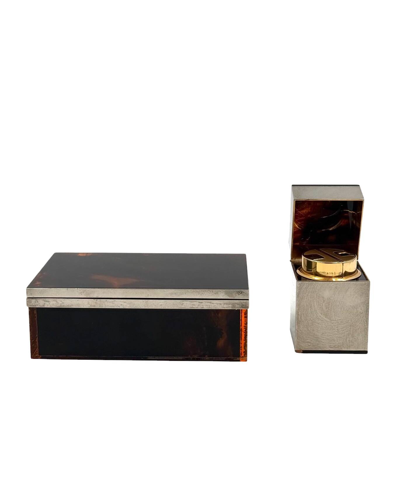 Hollywood regency luxury smoking set, Italy 1970