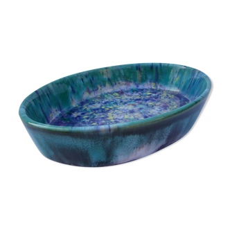 Vintage oval dish signed Emile Henry to Marcigny Morvan