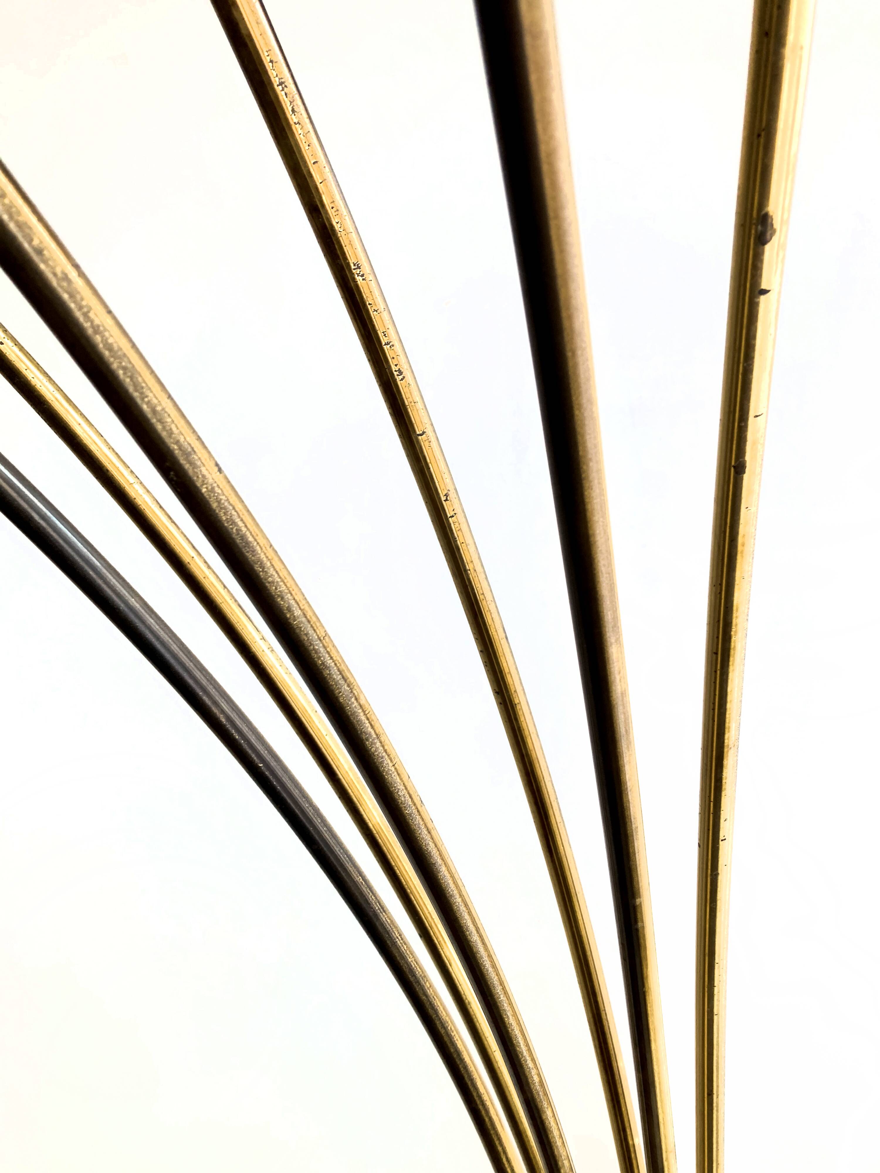 Large 6-branch arc floor lamp - Italy. 1950