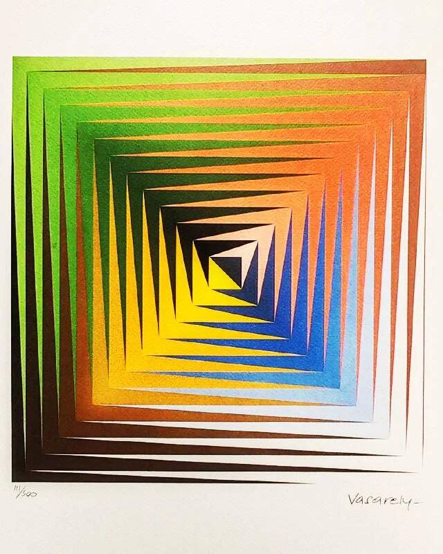 Lithographie de Victor Vasarely, édition limitée et numérotée, années 1970