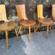 Suite of 4 vintage chairs Baumann model "Dove" 50s