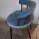 Toad armchair wood blue velvet fabric