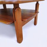 Elm coffee table by Alain Gaubert