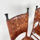 Set of 4 Pine and Leather Dining Chairs, 1970s