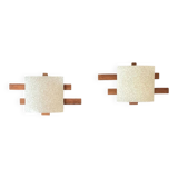 Pair of teak wall lights