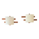 Pair of teak wall lights