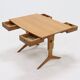 Height adjustable birch and brass partner desk 1960s