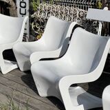 2 pairs of Silene armchairs by M.Borgnat