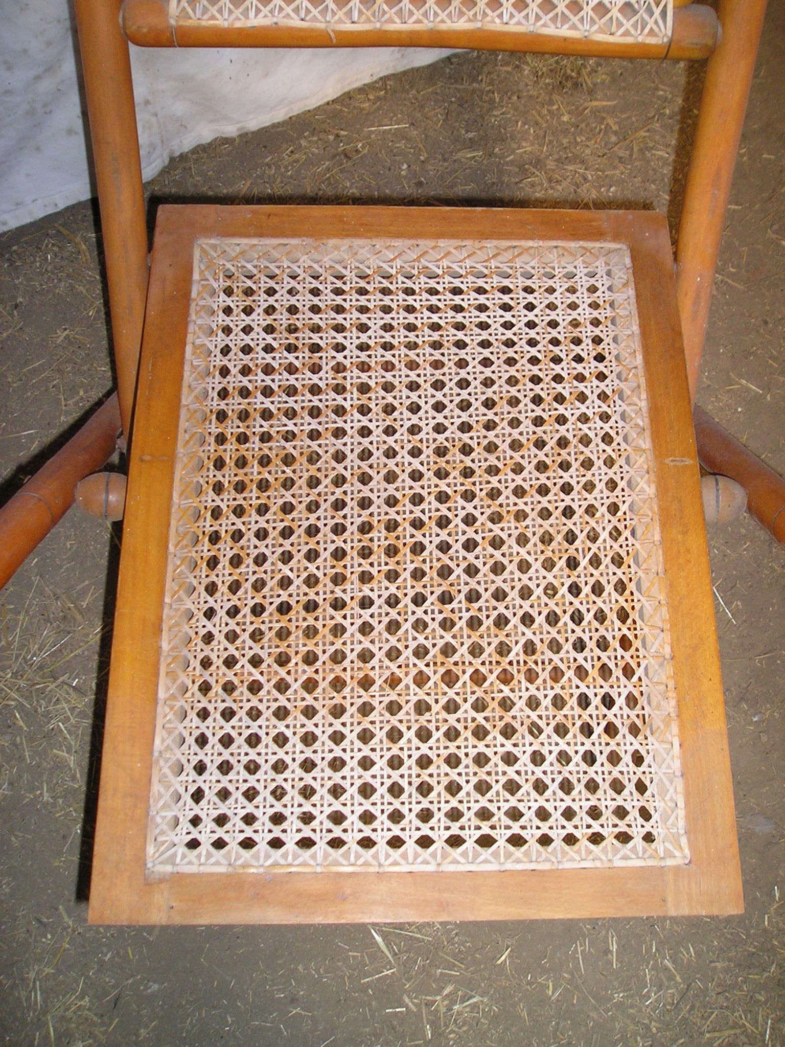 Fauteuil canné pliant début XX