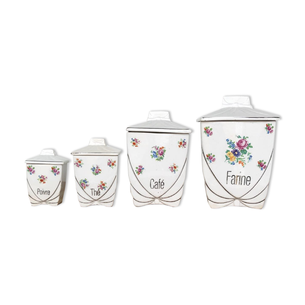 Lot De Pots à épices Vintage En Porcelaine - Made In France - Belle Occasion