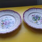 2 Desvres earthenware plates with Strasbourg decor by Henri Chaumeil? - Flower patterns