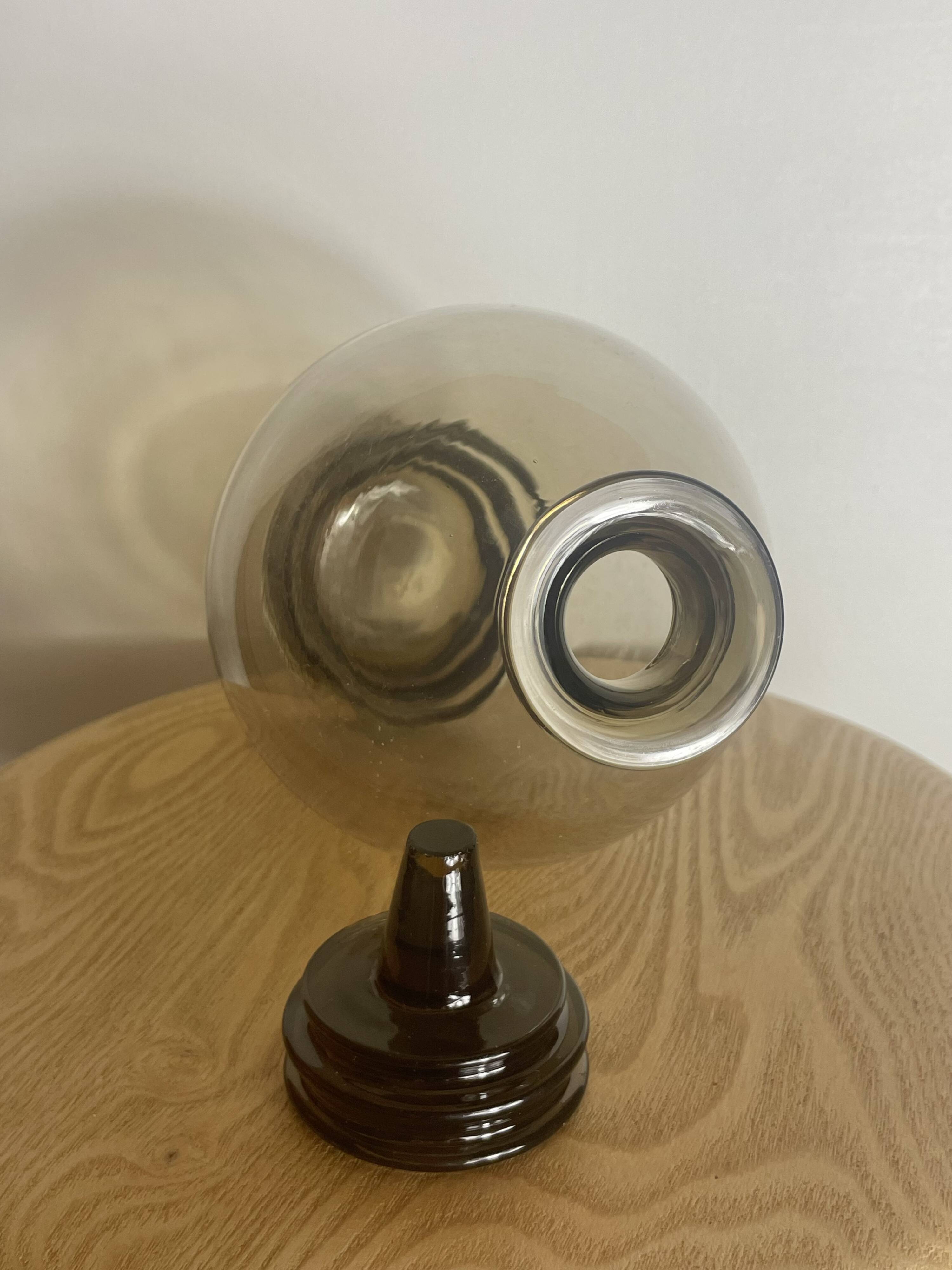 Art Deco smoked glass carafe