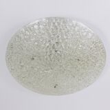 Round textured glass ceiling light J. T. Kalmar mid-century, Austria, 1960s