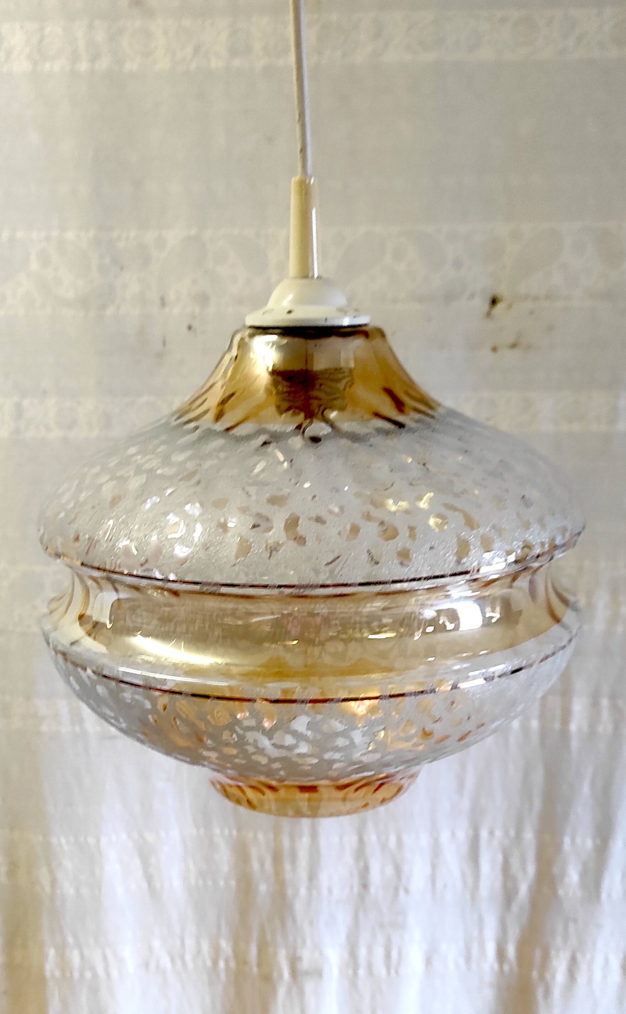 Suspension en verre style scandinave - années 60/70