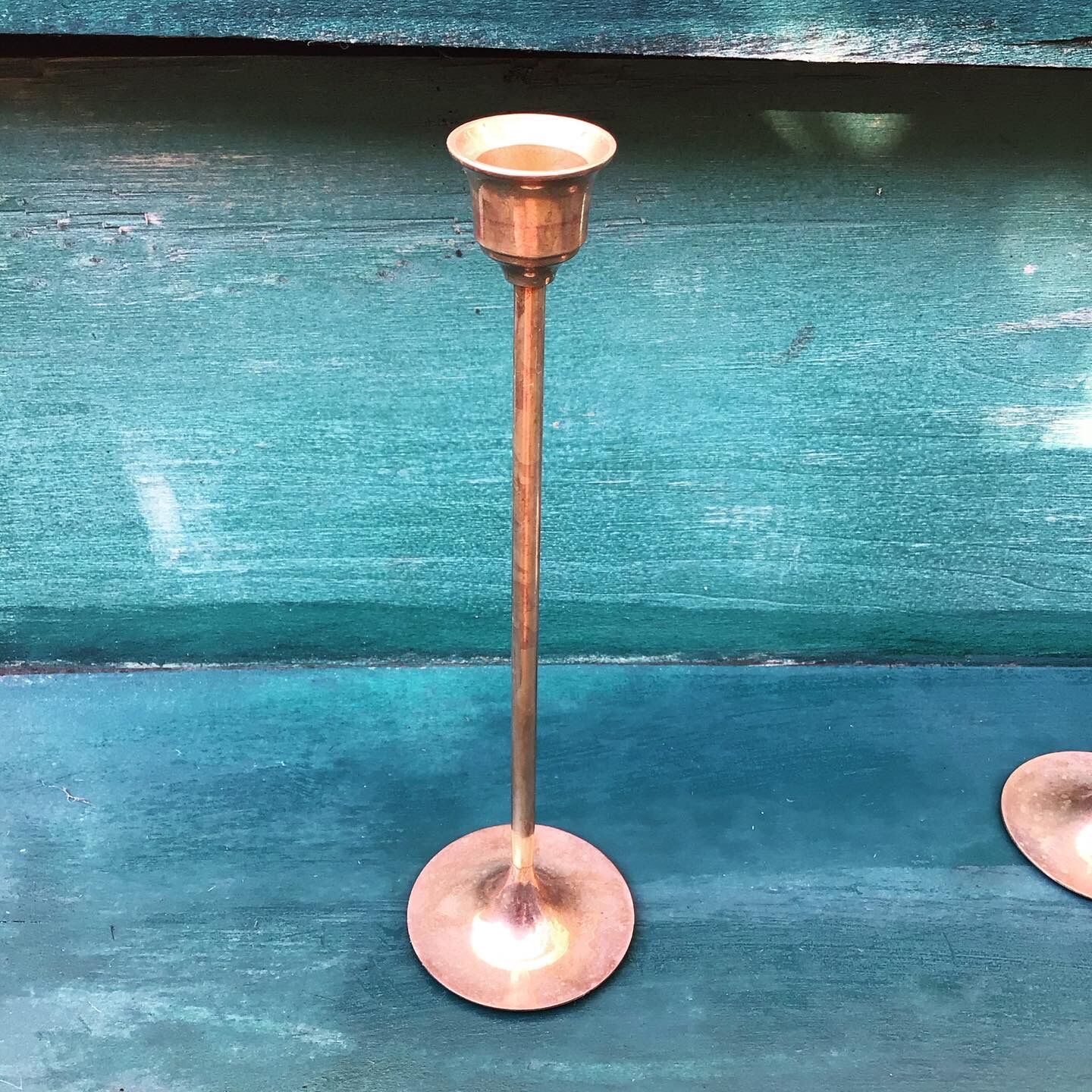 Pair of gilded brass candlesticks