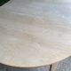 Table à manger scandinave ronde extensible rénovée en bois brut 210cm