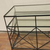 Console fer forgé et verre