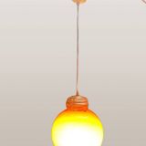 Hanging globe in red opaline glass, 1970s