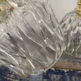 Pair of chiseled glass wall sconces