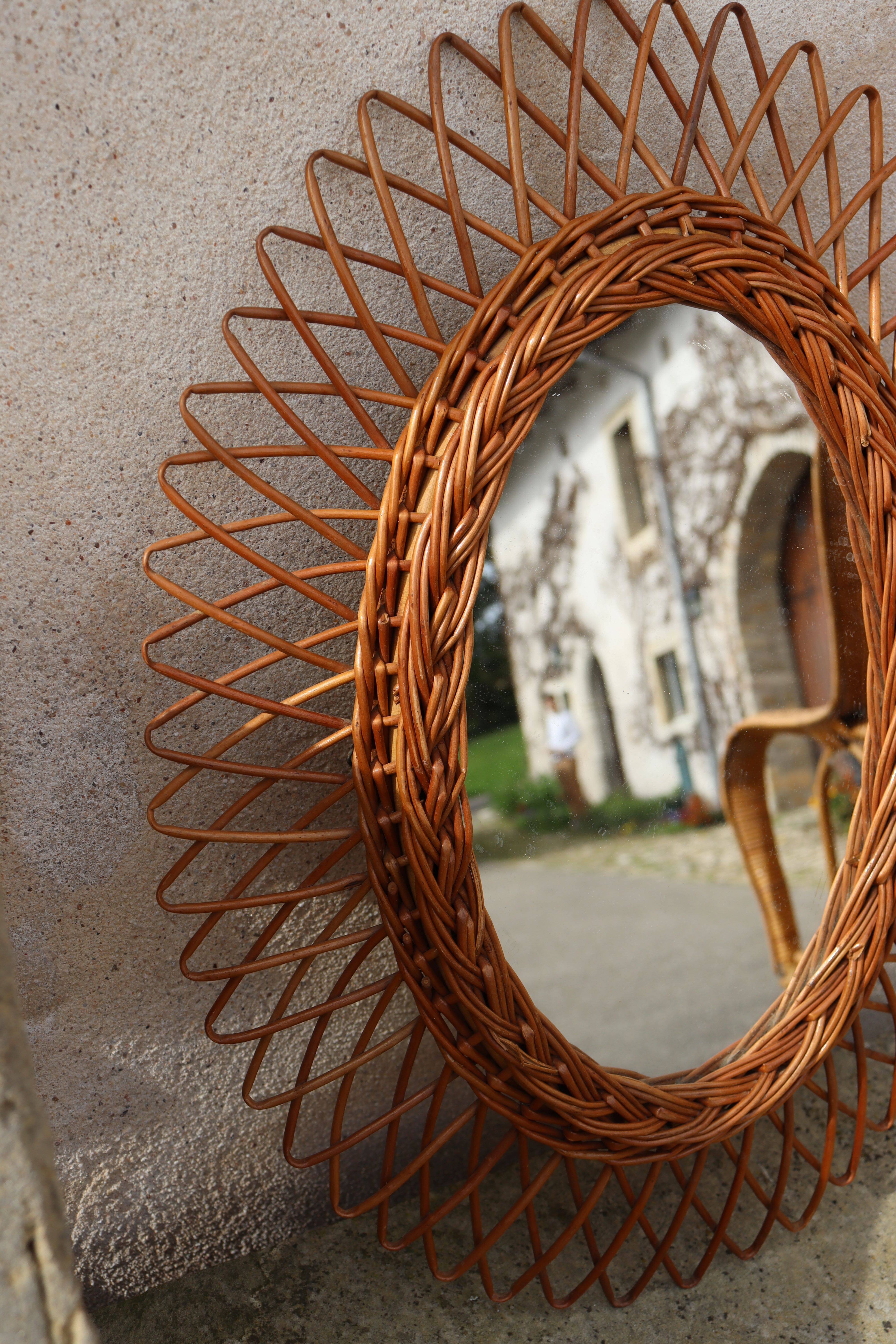 Rattan mirror