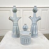 Capron Vallauris 50s oil, vinegar, mustard and cruet set