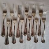 12 Fourchettes en métal argenté Boulenger Couverts de table