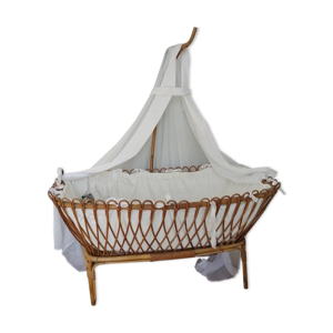 lit de bébé en rotin