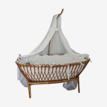 Rattan crib from the 60s
