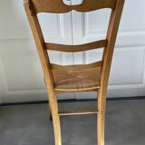 Straw and wood farm chair