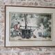 Tableau Aquarelle Scène Amoureux parc d'après Marcus Stone