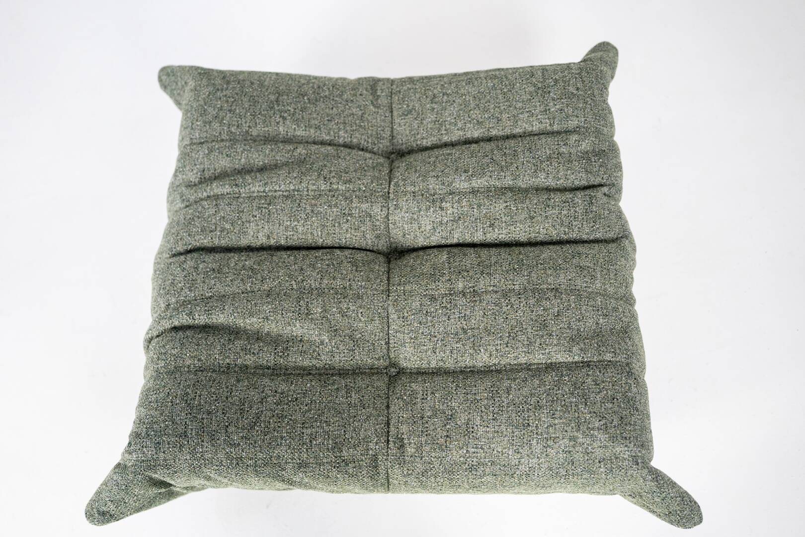 Togo set of armchairs and pouf in grey tweed