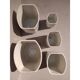 5 old art deco pots in vintage ceramic with spices, flour, pepper, coffee, tea, sugar