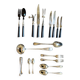 68-piece silver-plated and black ebony cutlery set with 4 velvet cases