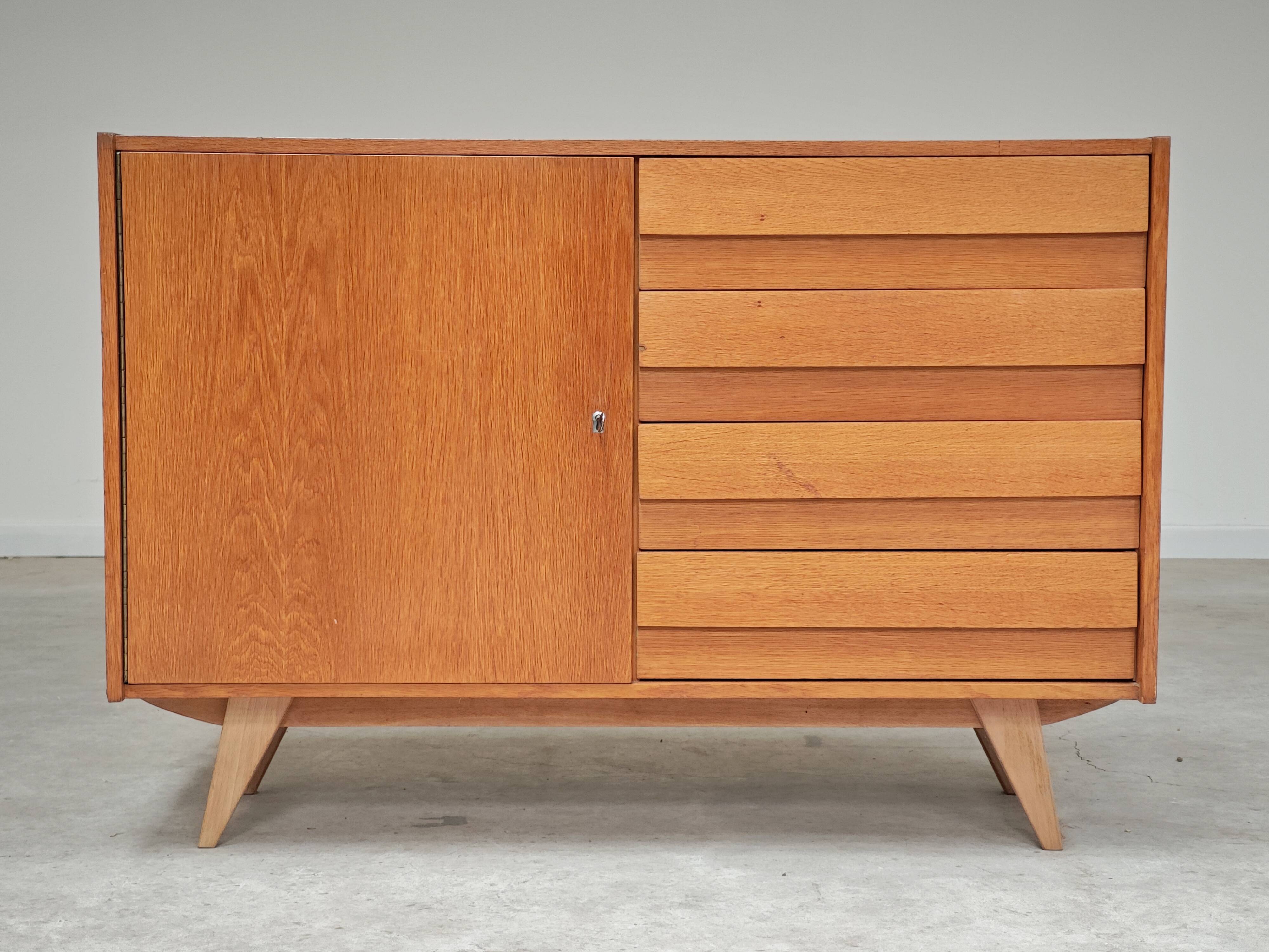 Sideboard U 458 light oak Jiri Jiroutek for Interier Praha 1960