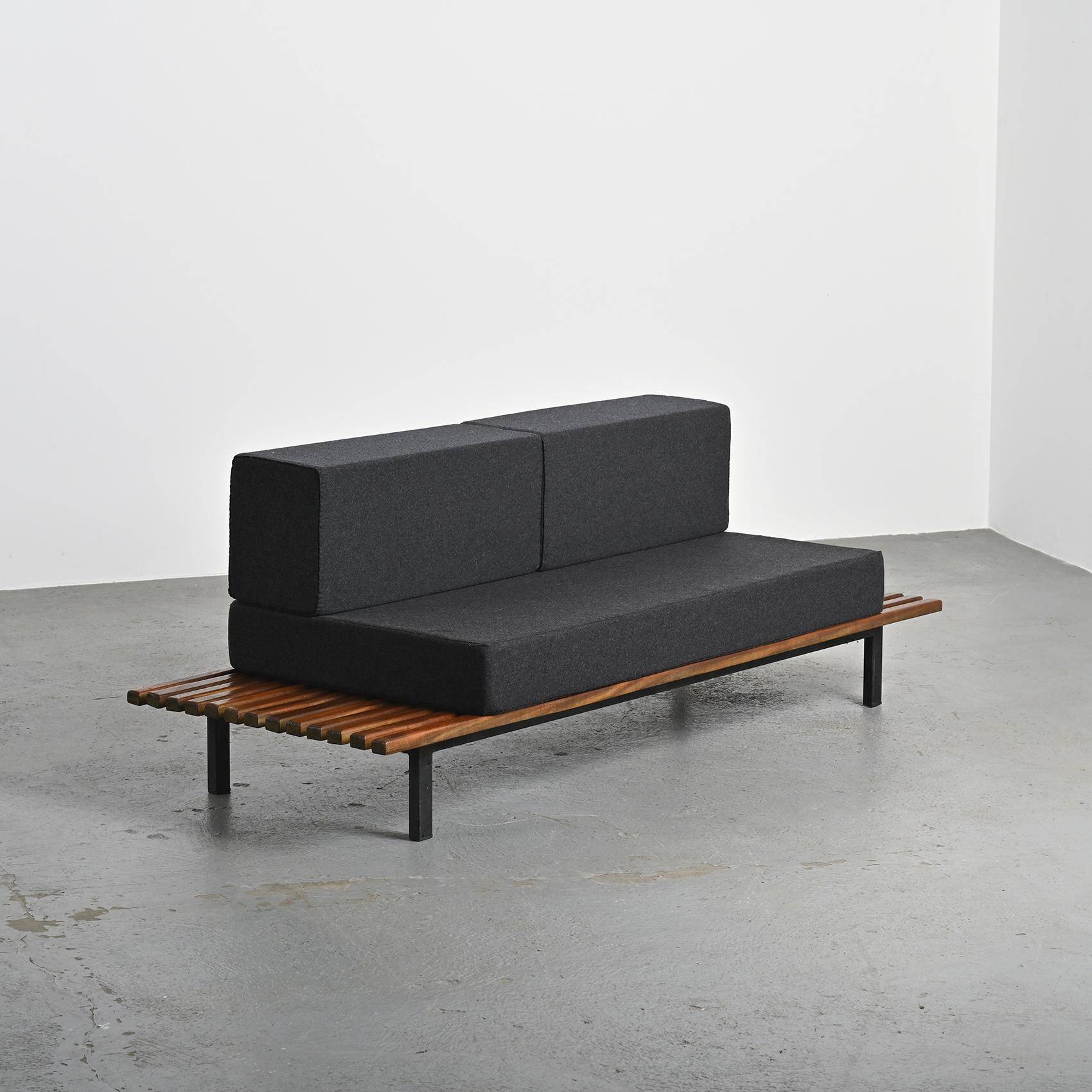 Cansado mahogany bench by Charlotte Perriand, circa 1962.