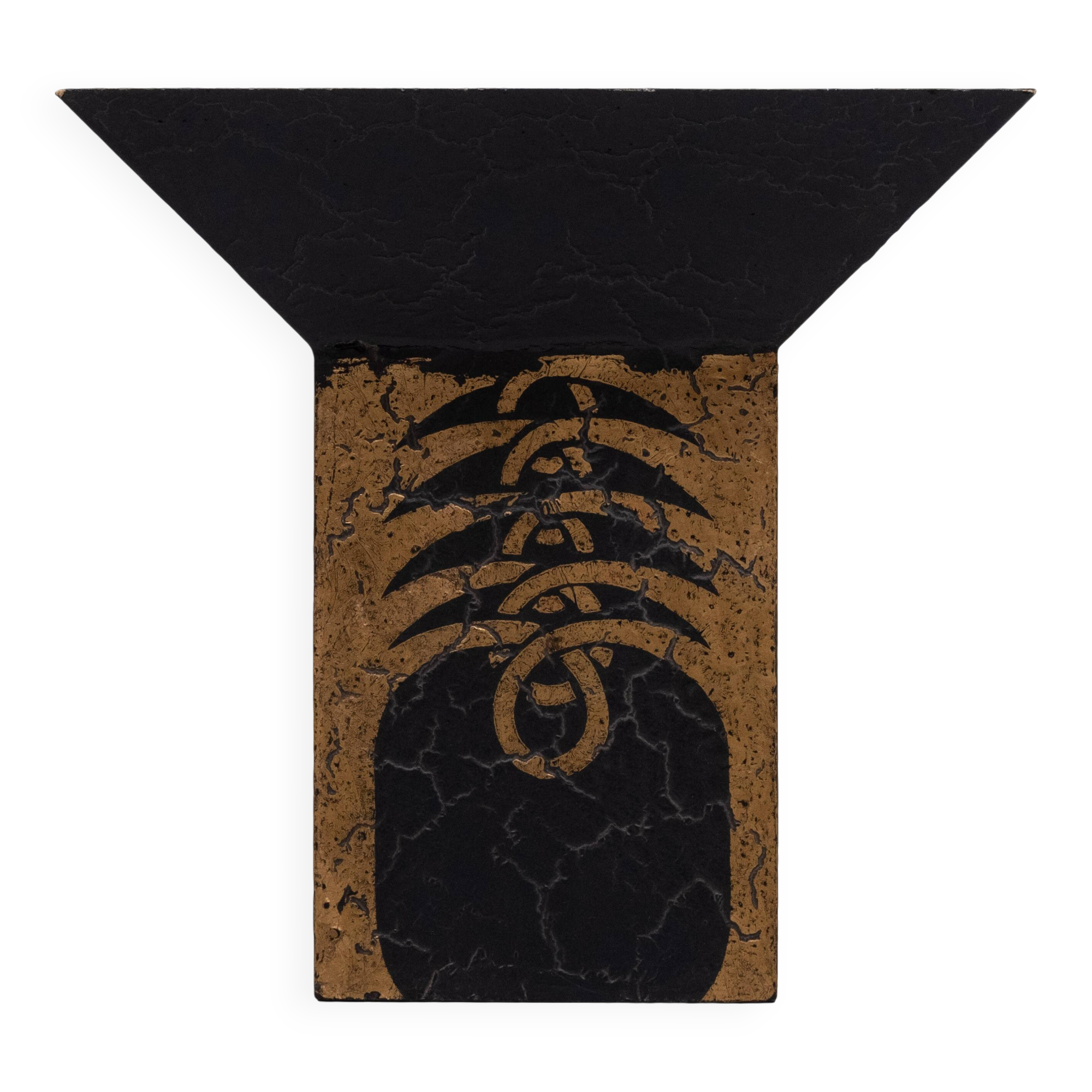 Gold on Black Art Deco Jardiniere with craquelure Japan