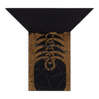 Gold on Black Art Deco Jardiniere with craquelure Japan