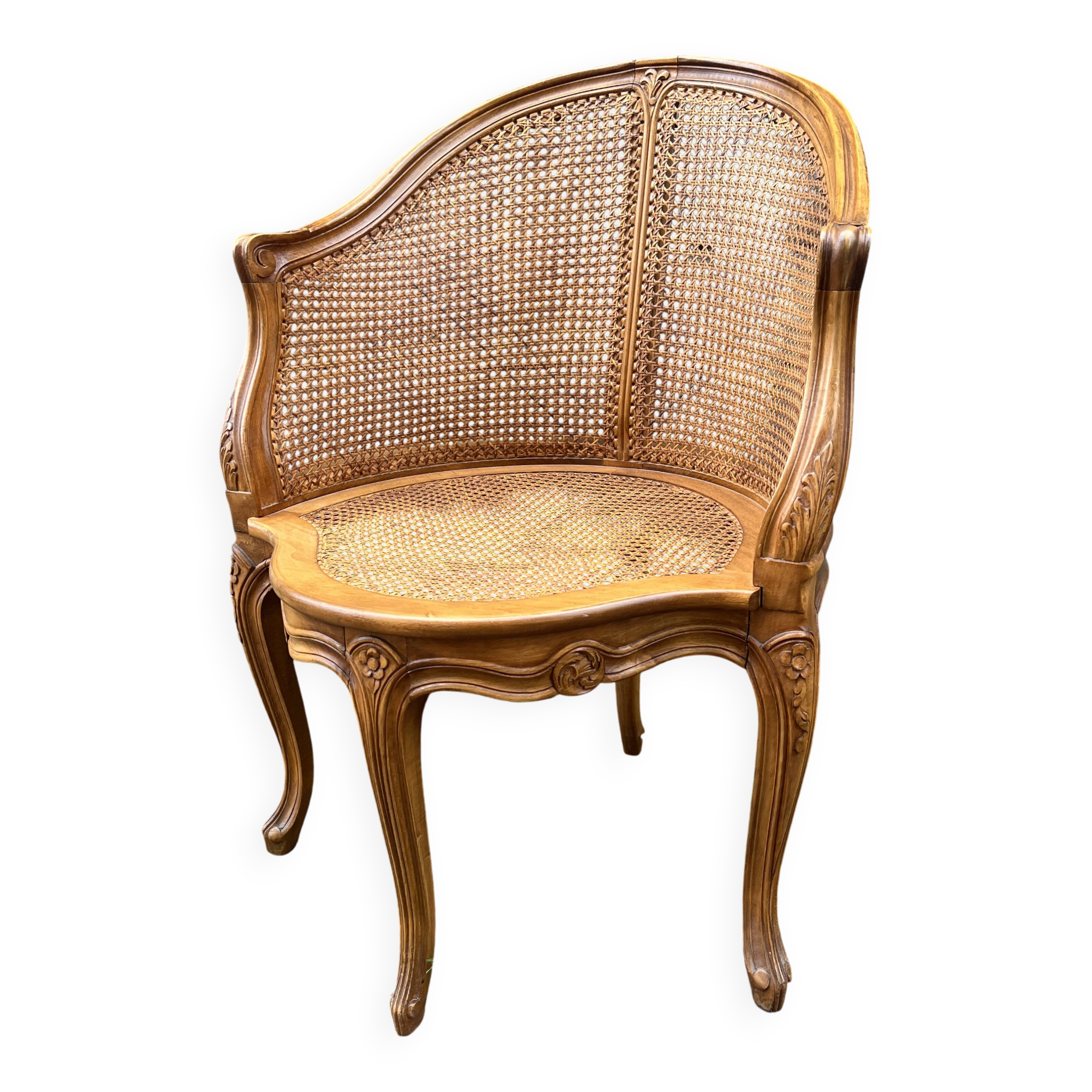 Louis XVI Style Caned Office Chair