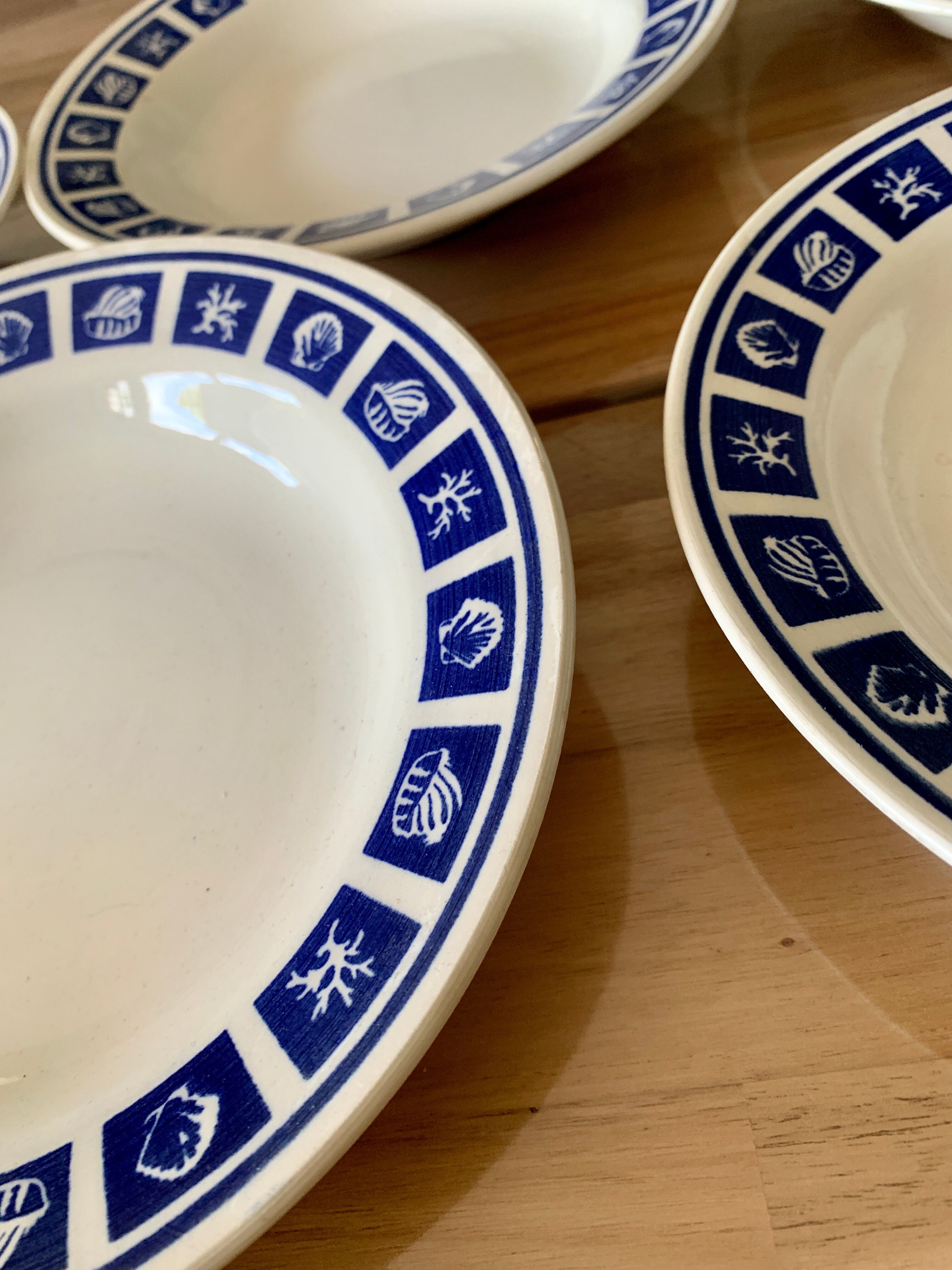 Vintage plates sea pattern