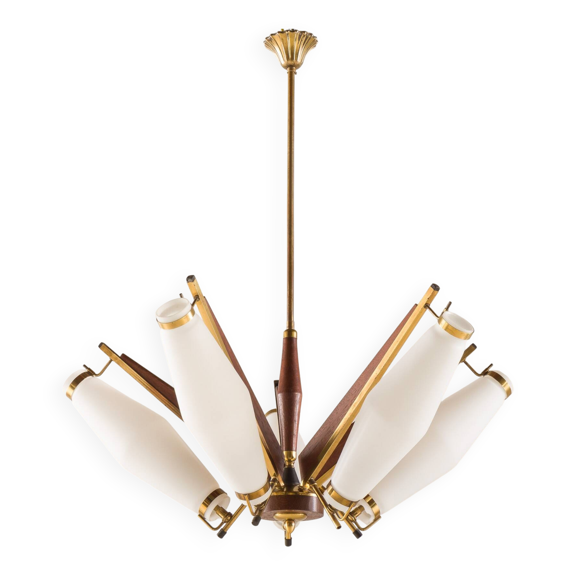 Italian mid century chandelier atr. to Stilux Milano, 1950s