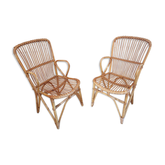 Rattan armchairs