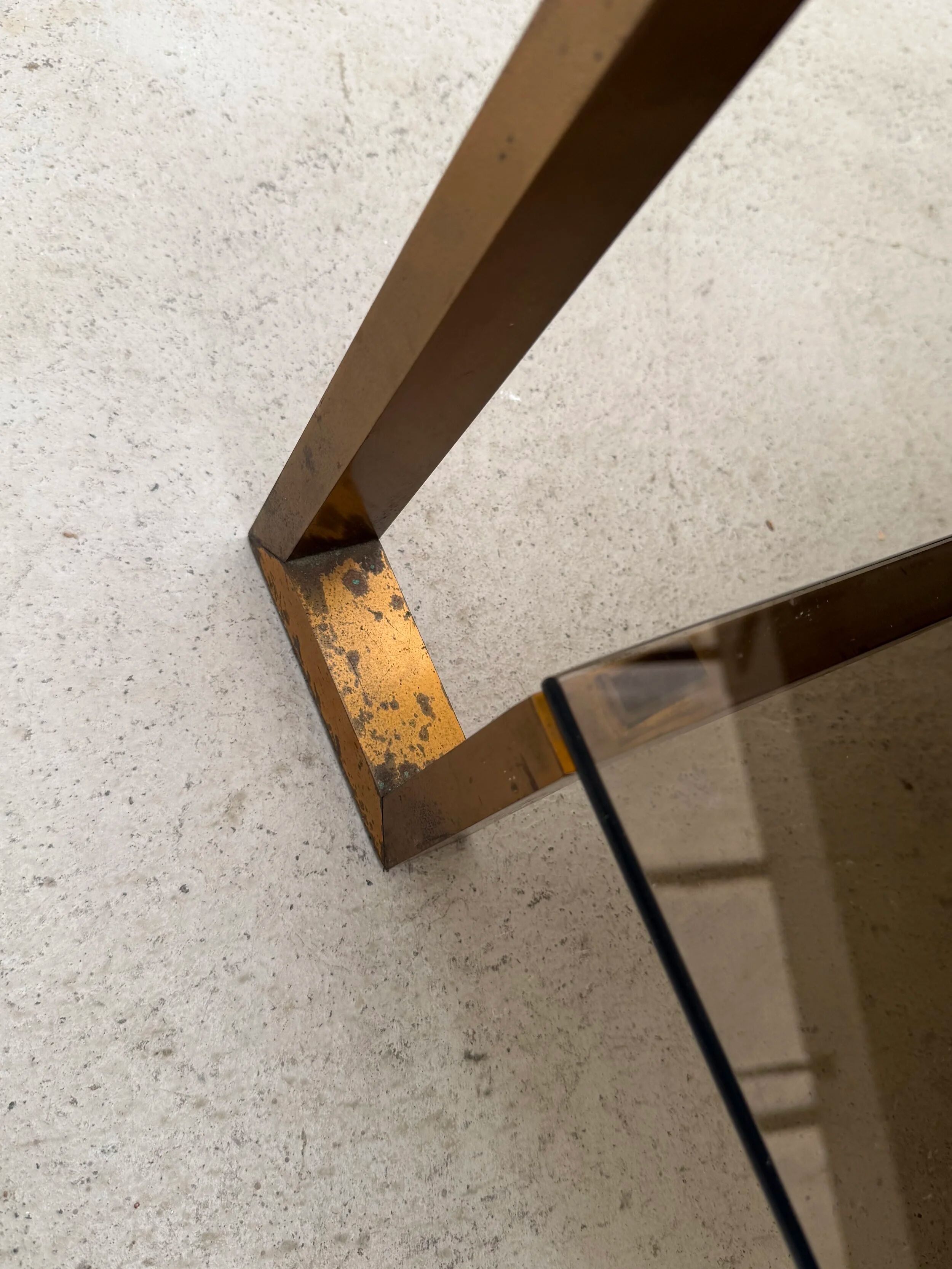 Metal and glass coffee table, 1970