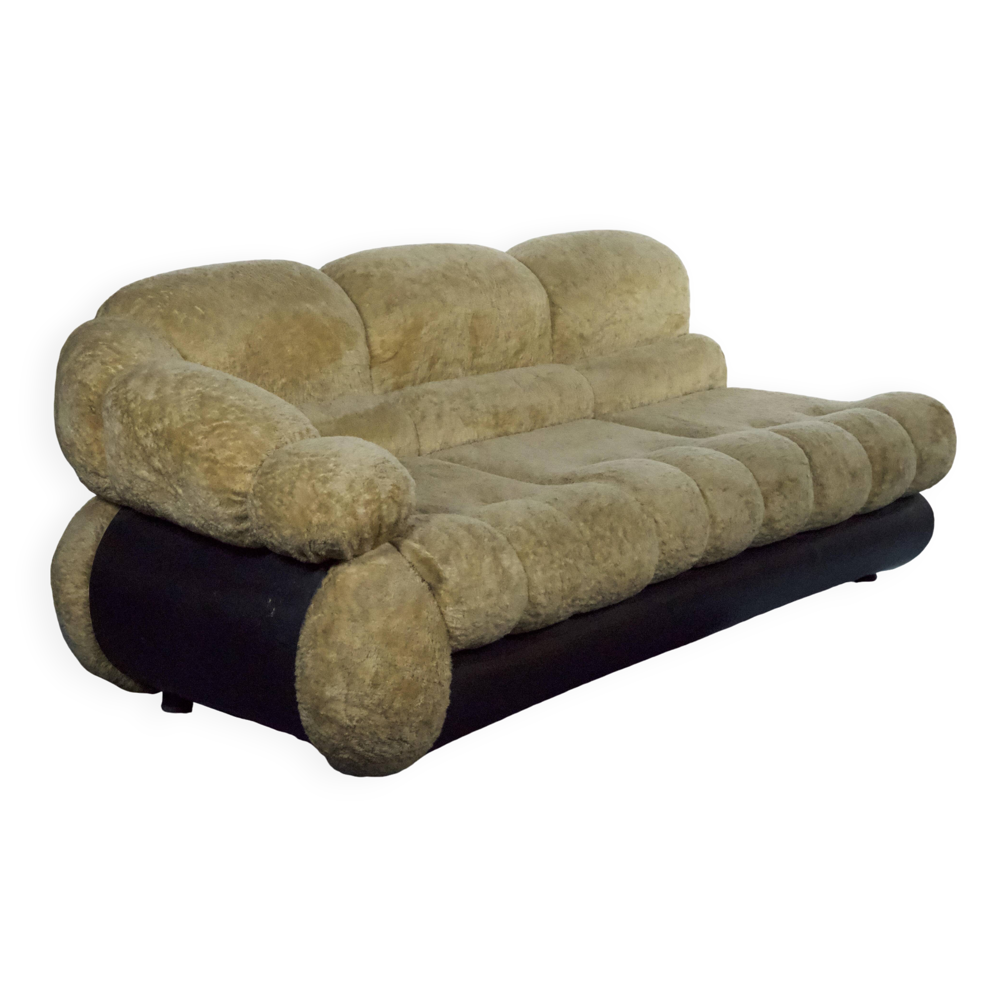 three-seater sofa designed by Adriano Piazzesi, produced in Italy during the 1970s. Upholster